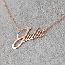Срібне іменне кольє Julia з позолотою, фото 5