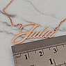 Срібне іменне кольє Julia з позолотою, фото 9