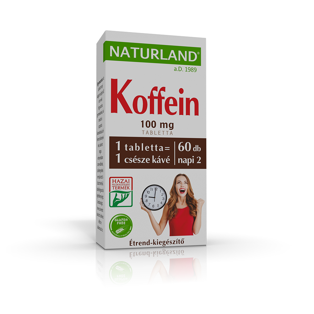 Кофеїн у таблетках 60 таб, Таблетки енергетики Naturland Koffein, Німеччина