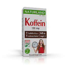 Кофеїн у таблетках 60 таб, Таблетки енергетики Naturland Koffein, Німеччина