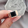 Печатка срібна з золотими вставками та чорним оніксом, фото 5