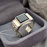 Печатка срібна з золотими вставками та чорним оніксом, фото 7