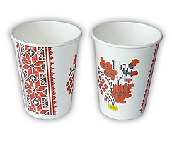 Паперові стаканчики KOZA Style  Вишиванка 250мл 10шт/уп