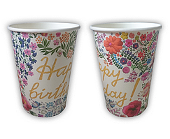 Паперові стаканчики KOZA Style  Happy birthday  250мл 10шт/уп