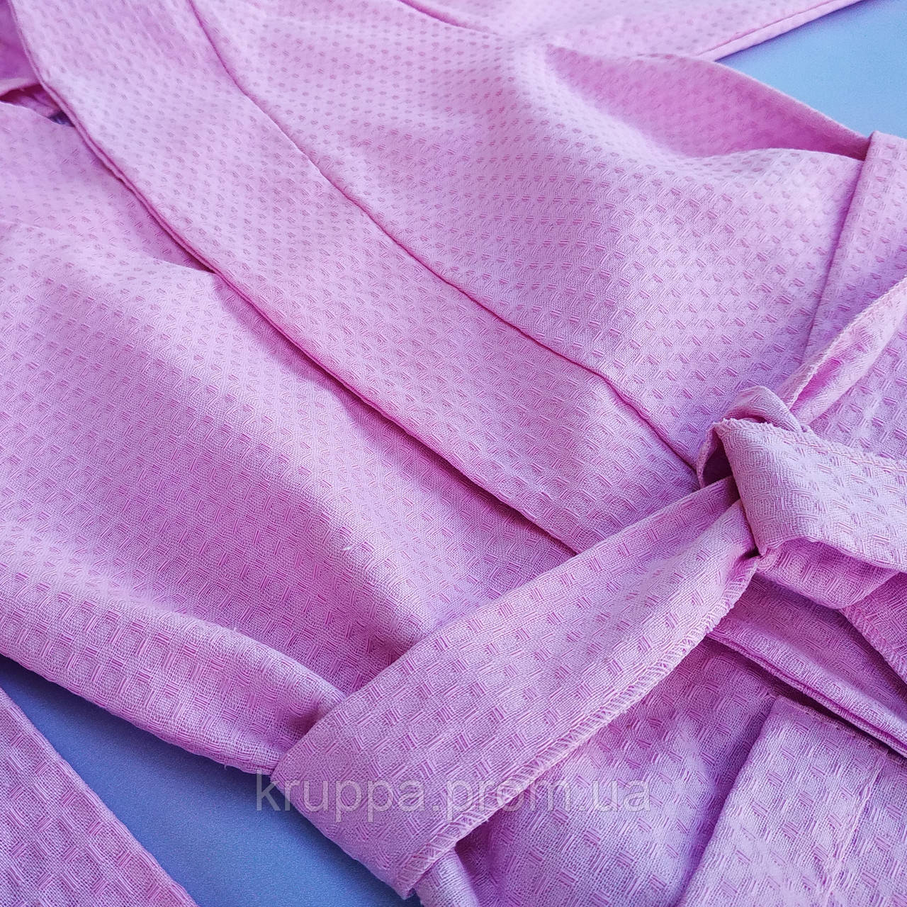 Вафельный халат Luxyart Кимоно размер (54-56) XL 100% хлопок розовый (LS-864) kr - фото 3 - id-p1870201236