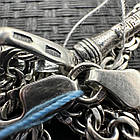 Срібна підвіска Скандинавська бойова Сокира і ланцюжок плетіння бісмарк срібло чорнене 925 проби, фото 9