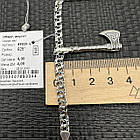 Срібна підвіска Скандинавська бойова Сокира і ланцюжок плетіння бісмарк срібло чорнене 925 проби, фото 8