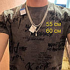 Срібна підвіска Граната і ланцюжок плетіння бісмарк срібло чорнене 925 проби, фото 5