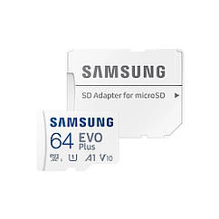 Карта пам'яті Samsung Evo Plus microSDXC 64GB UHS-I U1 V10 A1 + SD адаптер (MB-MC64KA/EU)