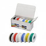 Набір дротів силіконових 1жила 28AWG, 6 кольорів по 15 м, фото 2