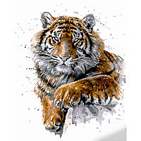 Картина по номерам Strateg Угрожающий тигр размером 40х50 см (GS1061)