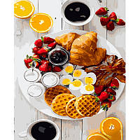 Картина по номерам Strateg Яркий завтрак размером 40х50 см (GS1064)