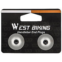 Заглушки на руль West Biking YP0804058 Silver "Lv"