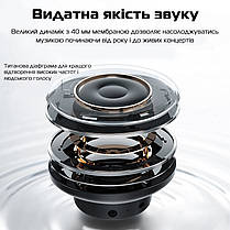 Бездротові Bluetooth-навушники з активним шумозаглушенням Picun ANC-02 Pro Black, фото 2