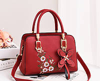 Женская мини сумочка с вышивкой цветами, маленькая женская сумка с цветочками Жіноча міні сумочка з вишивкою