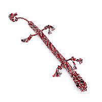 Игрушка веревочная ящерица Hoopet W032 Red + White + Black для домашних животных Іграшка мотузкові ящірка