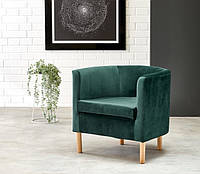 Кресло для отдыха CLUBBY 2 Halmar темно-зеленый/натуральный
