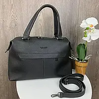 Большая женская сумка городская, вместительная сумочка для вещей для девушки, женщины Черный экокожа