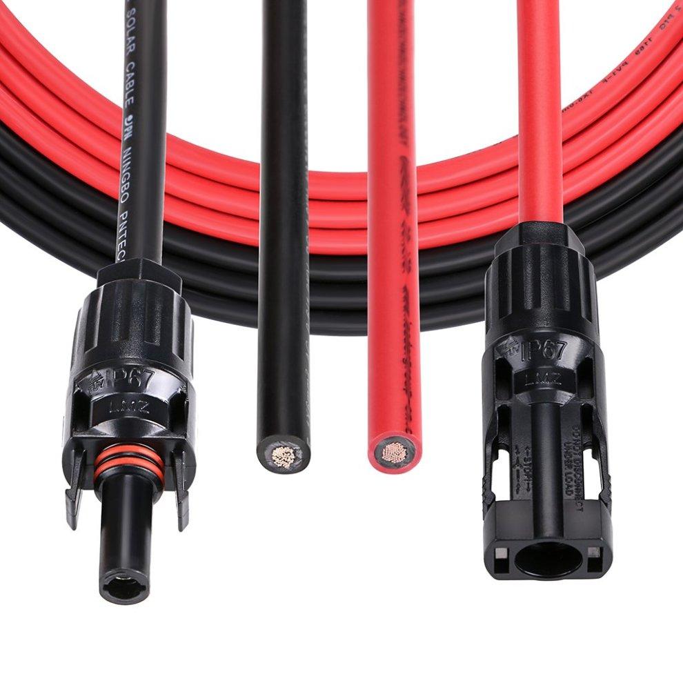 Пара BTSKY з сонячного подовжувача 3M (10 футів) 10AWG з жіночим та чоловічим роз'ємом MC4, фото 1