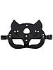 Еротична маска кішки для обличчя жіноча з металевим заклепками БДСМ чорного кольору, фото 4