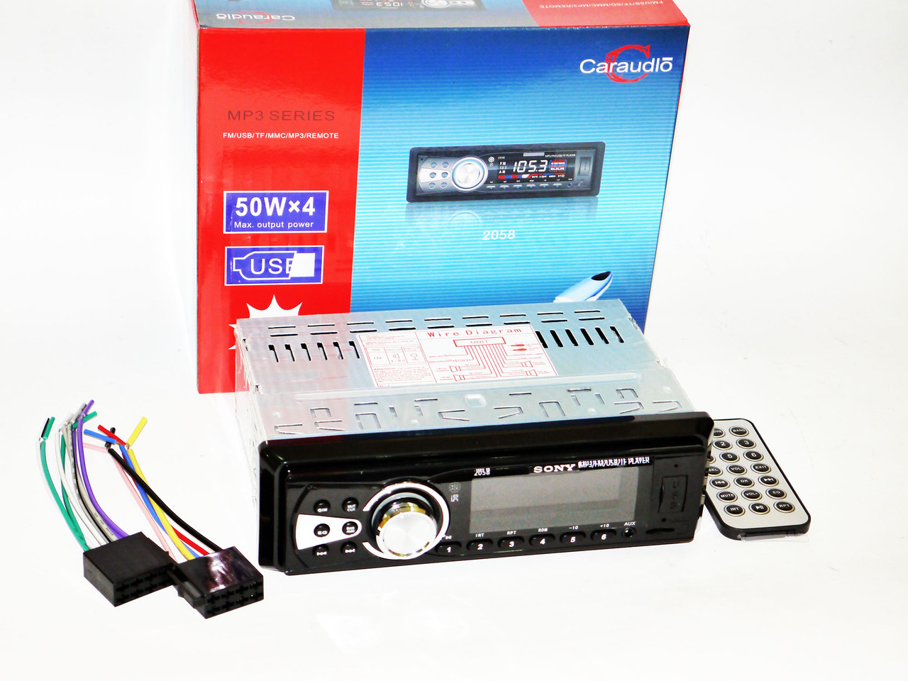 Автомагнітола 2058 — MP3+Usb+Sd+Fm+Aux+ пульт (4x50W)