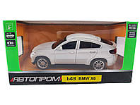 Игрушка металлическая машинка Автопром BMW X6, Белый (110370-3)