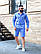 Літній комплект сорочка лляна та шорти, Лляний костюм чоловічий голубий, фото 8