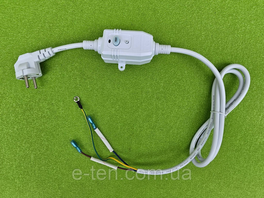 Кабель мережевий із ПЗВ захисний 10А (ОРИГІНАЛ Thermex) / струм витоку 30mA / 230V / довжина L=145см до  бойлерів