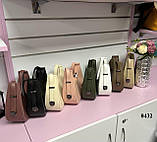Пудра - стильний якісний каркасний комплект сумочка + гаманець (0432), фото 3