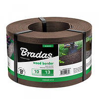 Пластиковый бордюр для газона 13см 10м коричневий WOOD BORDER Bradas, Польша