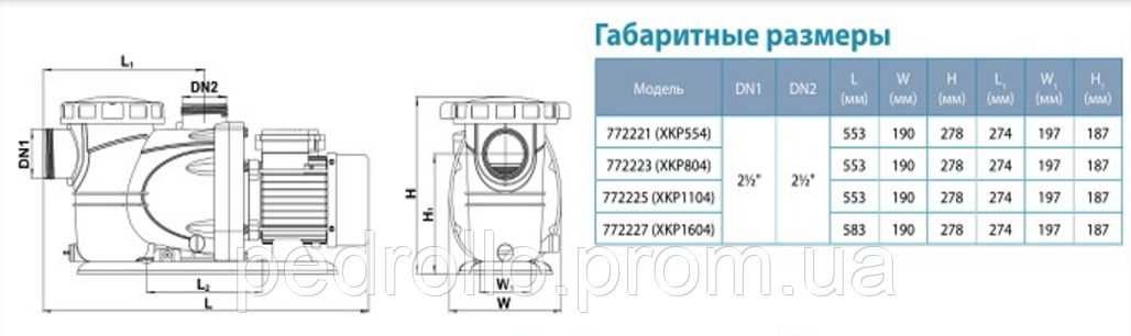 Насос для бассейна LEO XKP-804 - фото 4 - id-p321462221