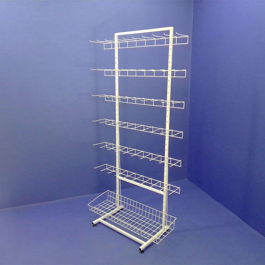 Стелаж 6 секцій кронштейнів "Єва" з кошиком (ширина 900 мм)