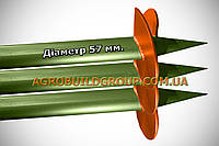 Паля гвинтова (винтовая свая, производство, монтаж) одновиткова діаметром 57 мм. довжиною 3,5 м.