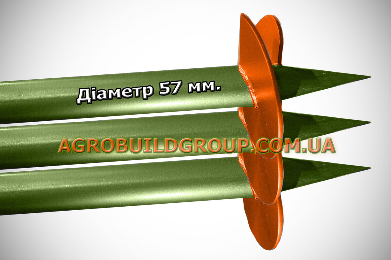 Паля гвинтова (винтовая свая, производство, монтаж) одновиткова діаметром 57 мм. довжиною 3,5 м. - фото 1 - id-p1870330151