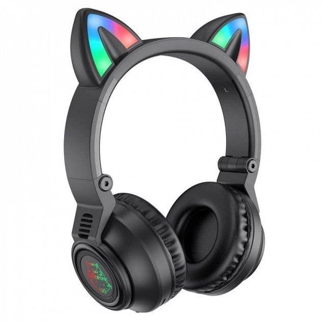 Бездротові Bluetooth навушники з котячими вушками Borofone BO18 Cat Ear Чорні