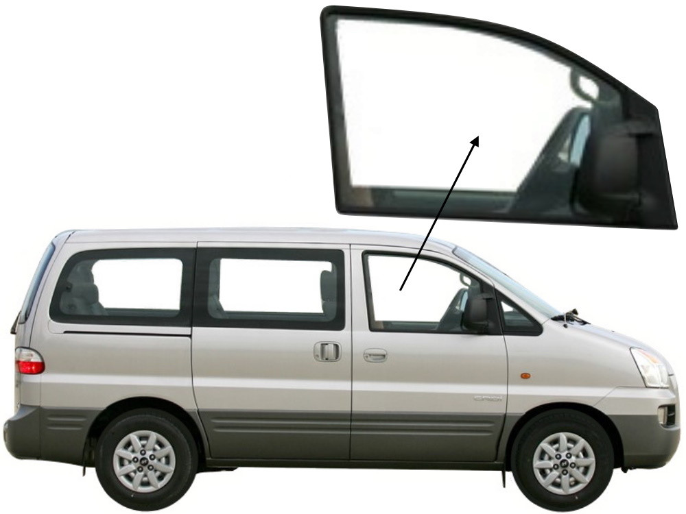 Бічне скло Hyundai H200 1997-2007 передніх дверей праве, фото 1