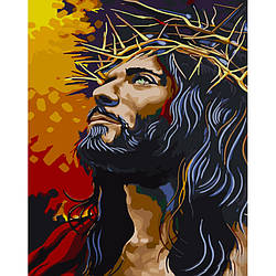 Картина за номерами Strateg ПРЕМІУМ Ісус в терновому вінку розміром 40х50 см (GS1275) PL-00039419