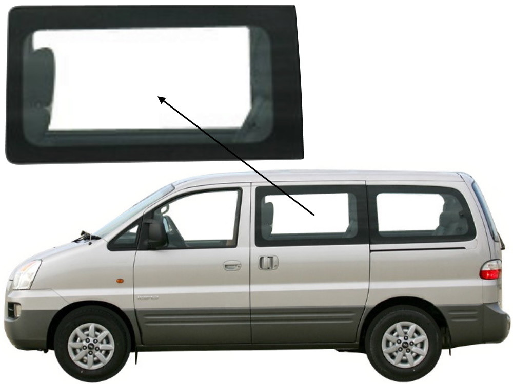 Бічне скло Hyundai H200 1997-2007 салону переднє ліве