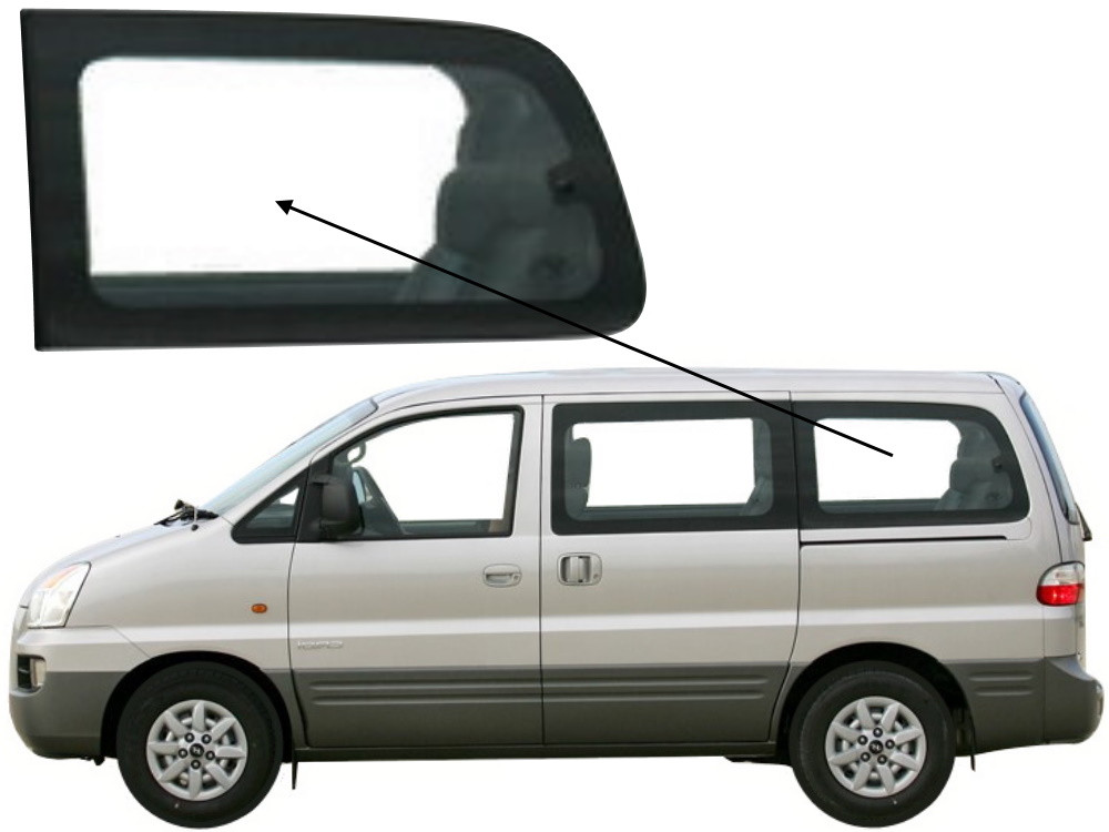 Бічне скло Hyundai H200 1997-2007 салону заднє ліве коротка база