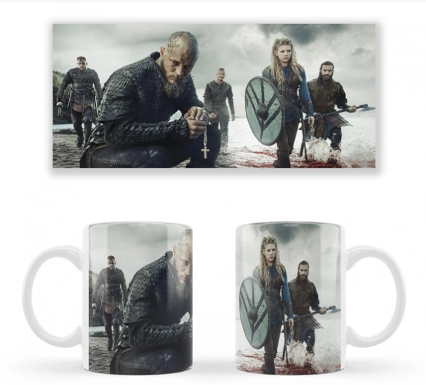 Чашка біла керамічна Vikings Вікінги ABC