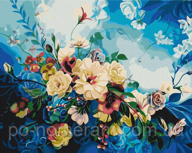 Розмальовка по цифрам BrushMe Квіти блакиті ©Anna Steshenko (BS53560) 40 х 50 см