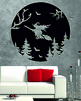 Декоративное настенное Панно «Ведьма на луне», Декор на стену, картина на стену, 3D панно, подарок
