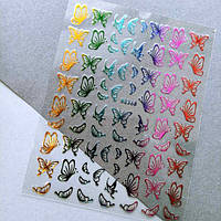 Наклейки для нігтів метелики градієнт wg №368 Nail Stikers