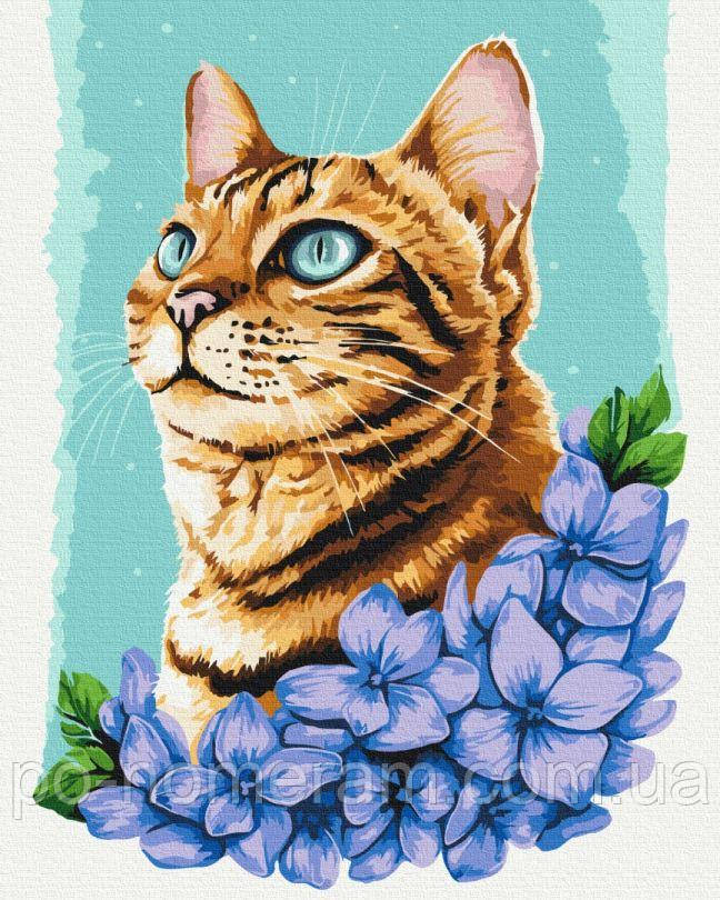 Розмальовка по цифрам BrushMe Лазурний котик ©Anna Kulyk (BSM-B53584) 40 х 50 см