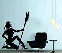 Декоративное настенное Панно «Девушка с метлой», Декор на стену, подарок на день рождения