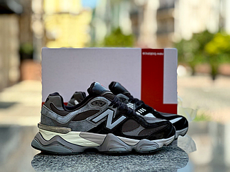 Чоловічі кросівки New Balance 9060 grey взуття Нью Баланс замша чорно сірі весна осінь замш рефлектив