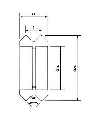 Ролик V-подібний для роликової каретки профілю серії 20 V-Slot D=24 mm (з нержавіючої сталі), фото 5