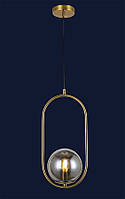 Люстра-подвес со стеклянным плафоном в стиле лофт 91639-1 BRZ+BK на 1 лампу