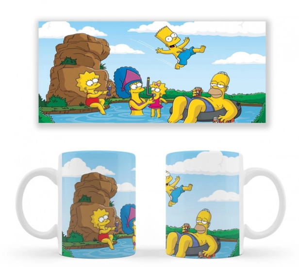 Чашка біла керамічна The Simpsons Симпсони ABC