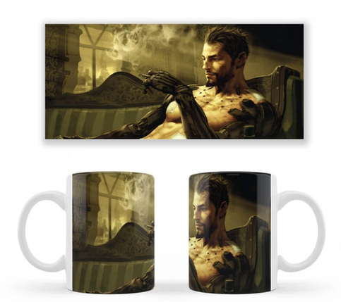 Чашка біла керамічна Deus Ex: Human Revolution ABC, фото 1